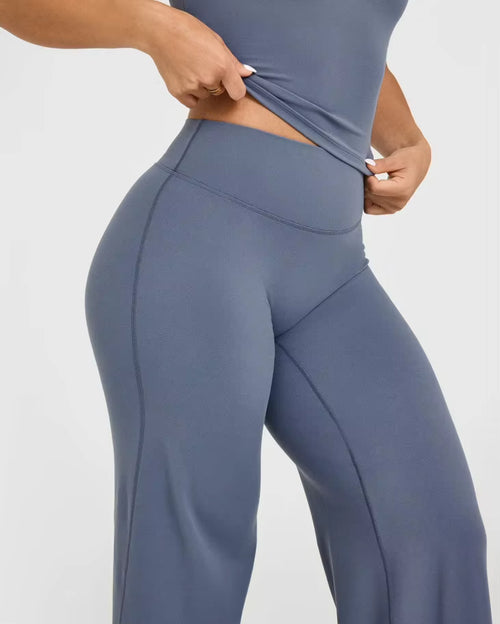Flared Scrunch Leggings Blue