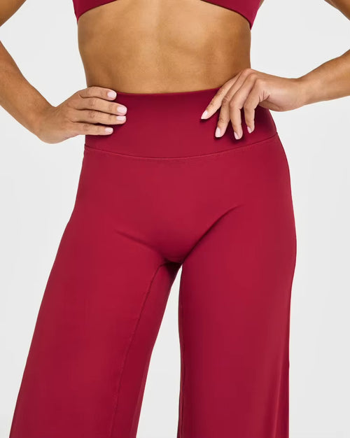 Flared Scrunch Leggings Bordeaux