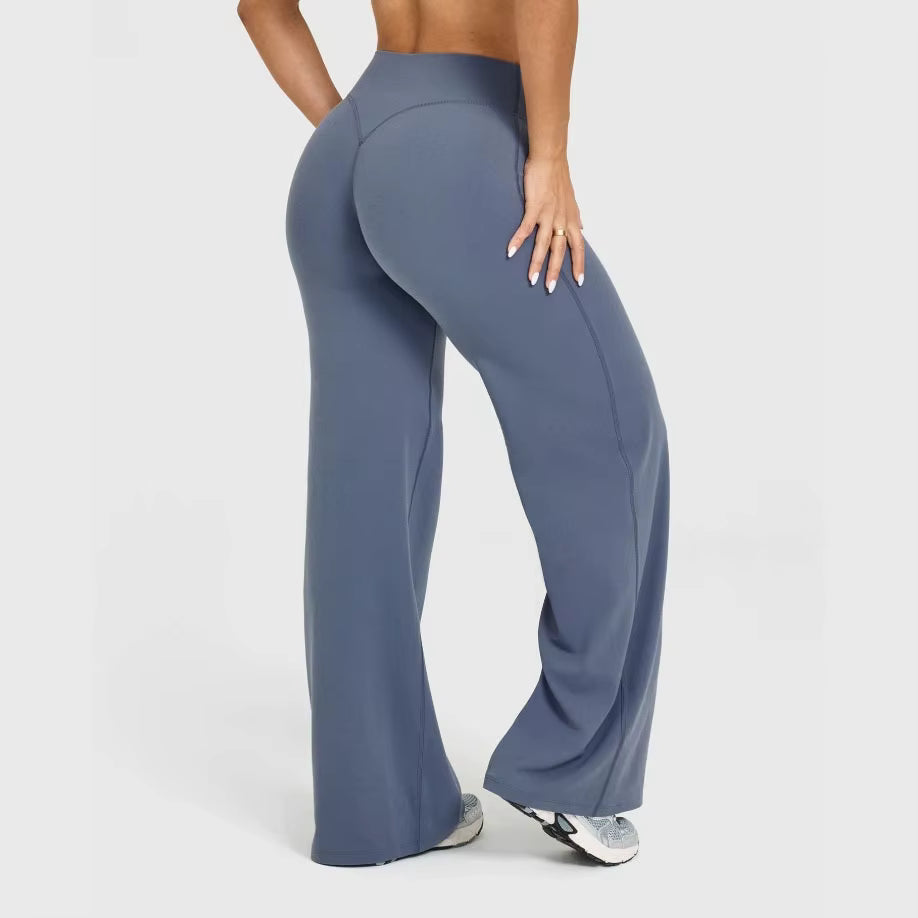 Flared Scrunch Leggings Blue
