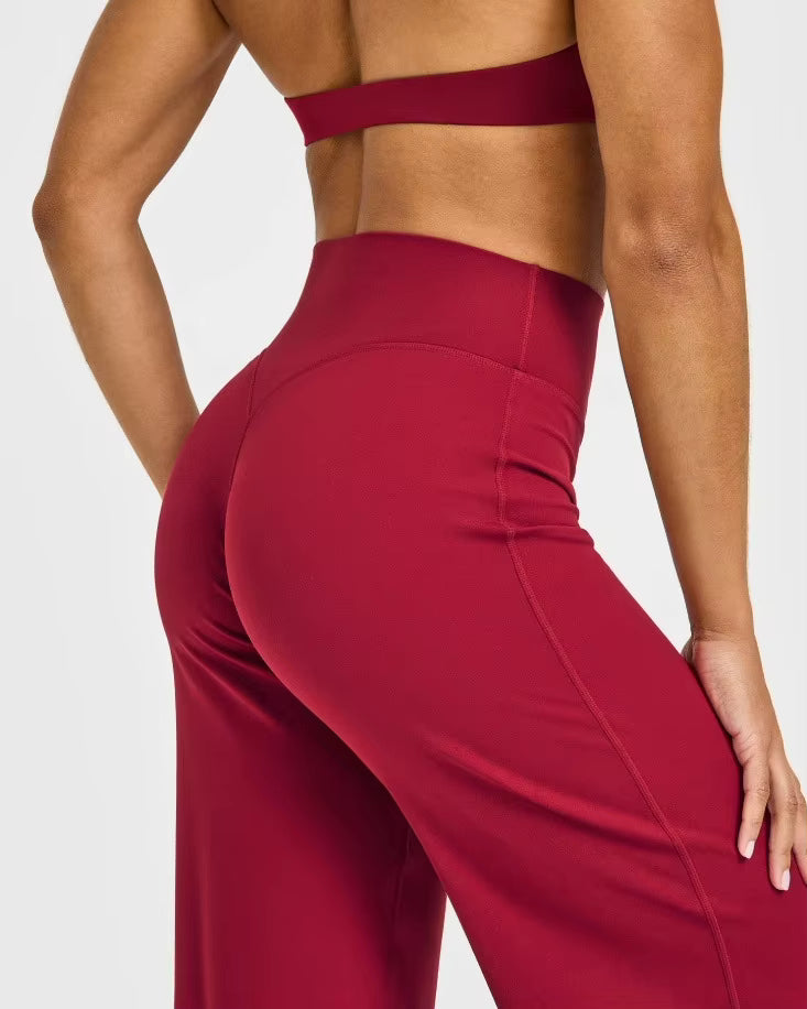 Flared Scrunch Leggings Bordeaux