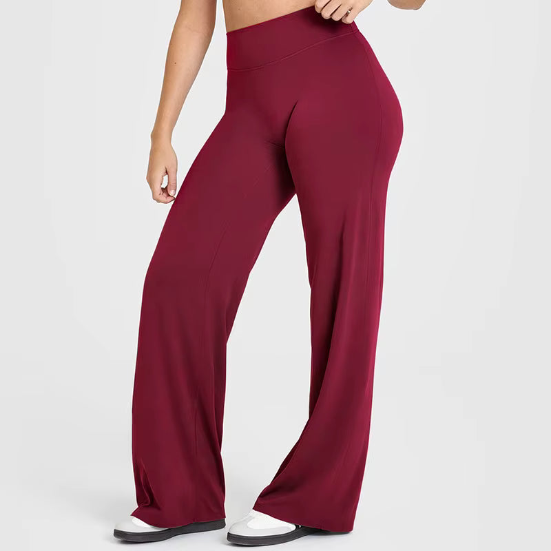 Flared Scrunch Leggings Bordeaux