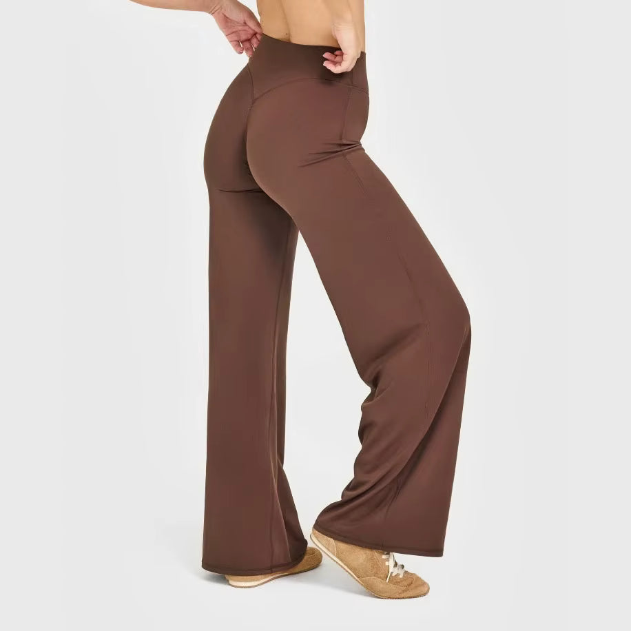 Flared Scrunch Leggings Brown